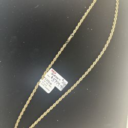 14k Gold Rope Chain - 26inch 