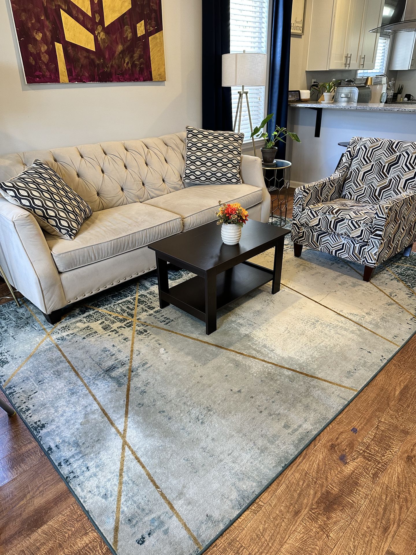 Living Room Sofa, Coffee Table and Accent Chair