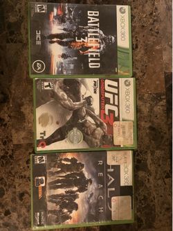 UFC3 Undisputed, Battlefield 3, Halo Reach for the XBOX 360