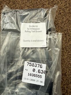 Divider kit for Milwaukee, rolling tool driver Divider kit for Milwaukee rolling to drawer