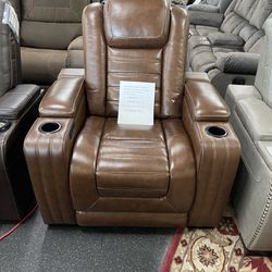 Leather Power Recliner With Heat And Massage On Sale