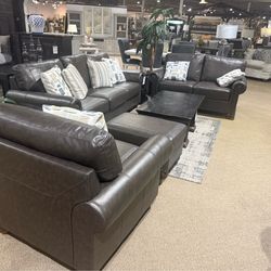 Leather sofa set