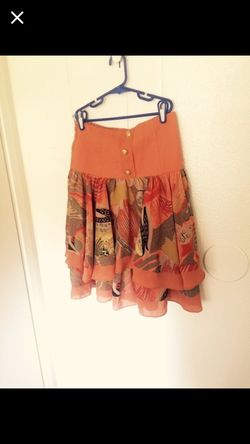 Orange high waist skirt