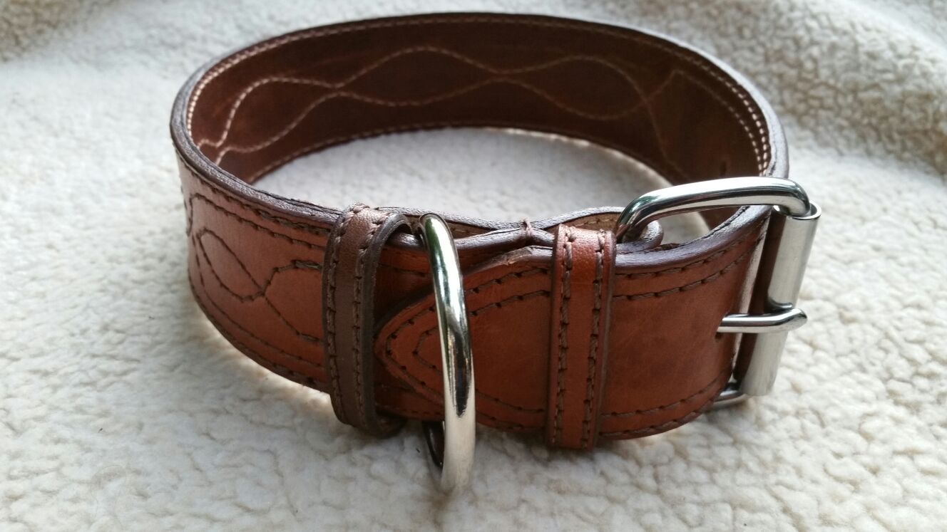 LEATHER DOG COLLAR 2" wide