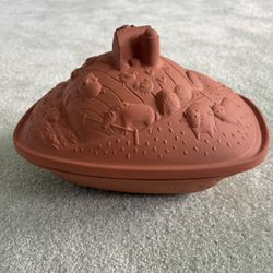 1984 Avon Gallery Original Terra-Cotta Clay Dutch Oven Baking Dish With Instructions