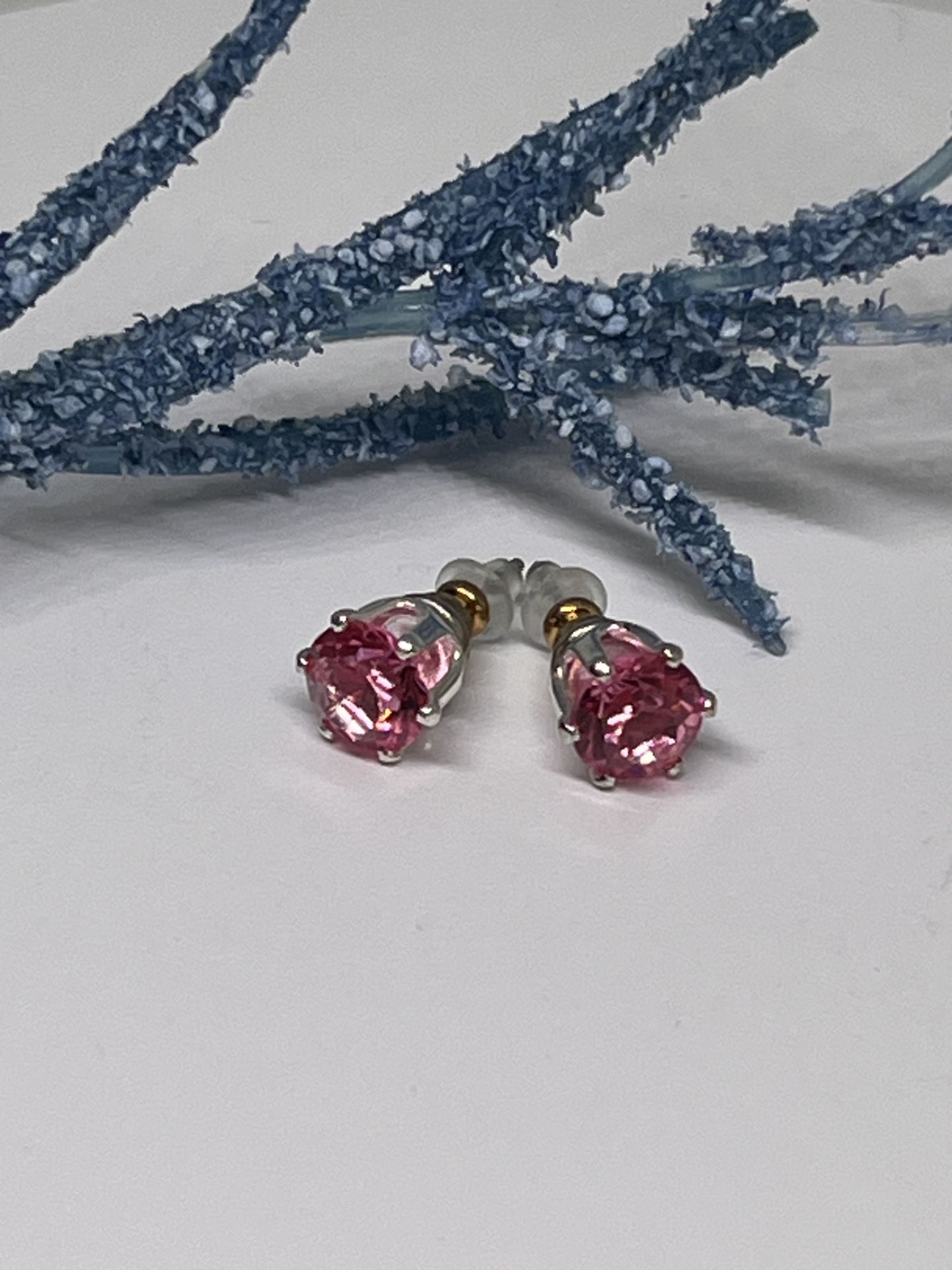 Swarovski Crystal pink Stud Earrings 