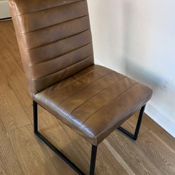 Faux Leather Dining Chairs Set of 2