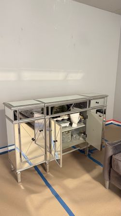 Mirrored Glass Buffet / Sideboard Cabinet