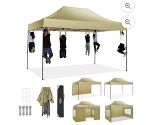 10x15 Pop up Canopy Heavy Duty Party Tent with 4 Sidewalls,Outdoor Waterproof Pop up Canopy Tent Event Shelter for Parties,Commercial-Series,Camping,E