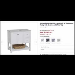 New in box 36 inches vanity