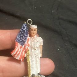 Vintage Nautical Sailor Boy Ornament - Folk Art Style