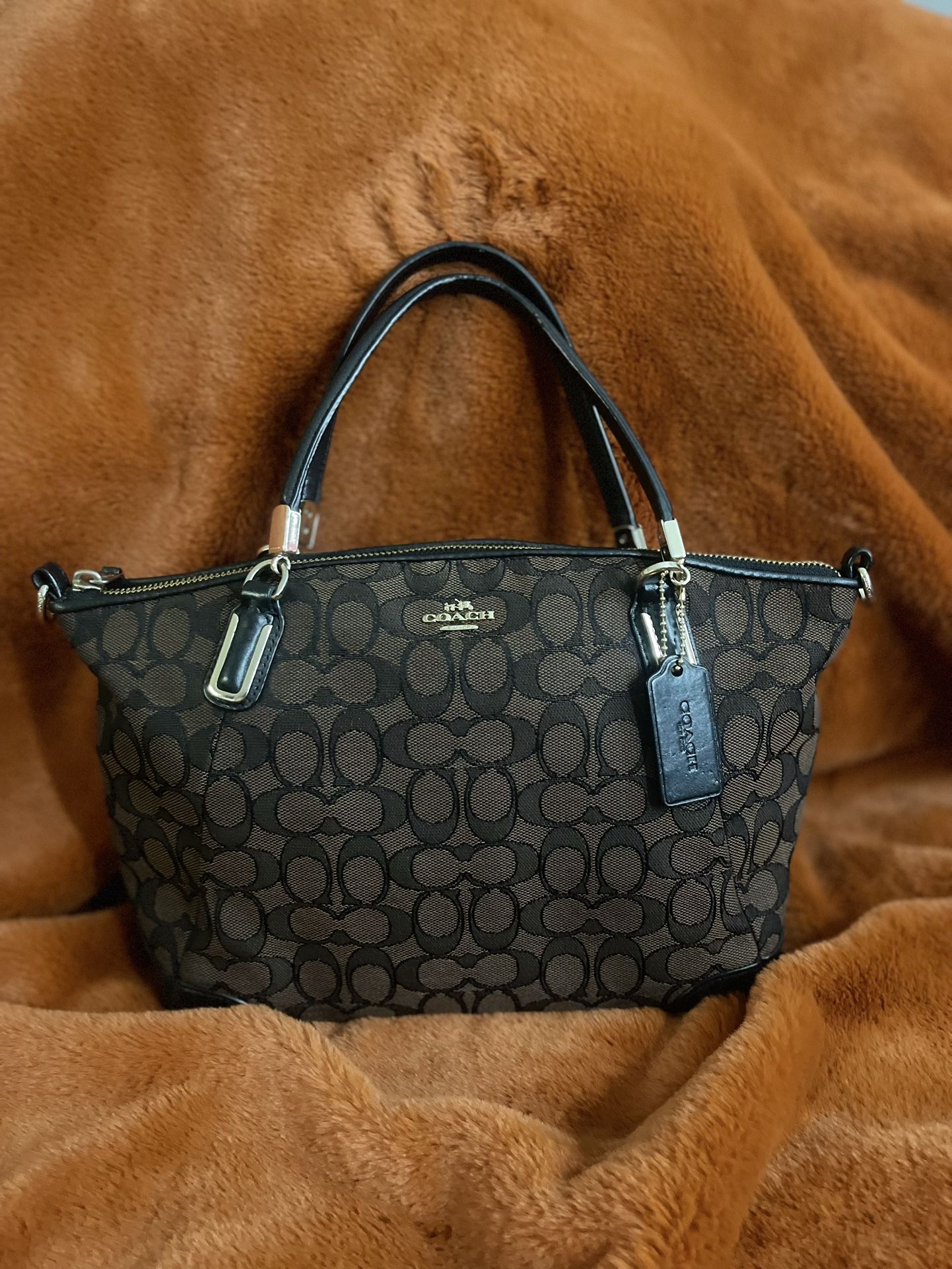 Coach Brown & Black Signature Tote Bag