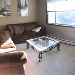 Glass Top / Stone Coffee Table