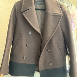 Gucci brown wool cotton Coat Size44