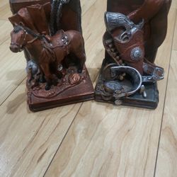 Vintage Copper Finish Old Western Bookends