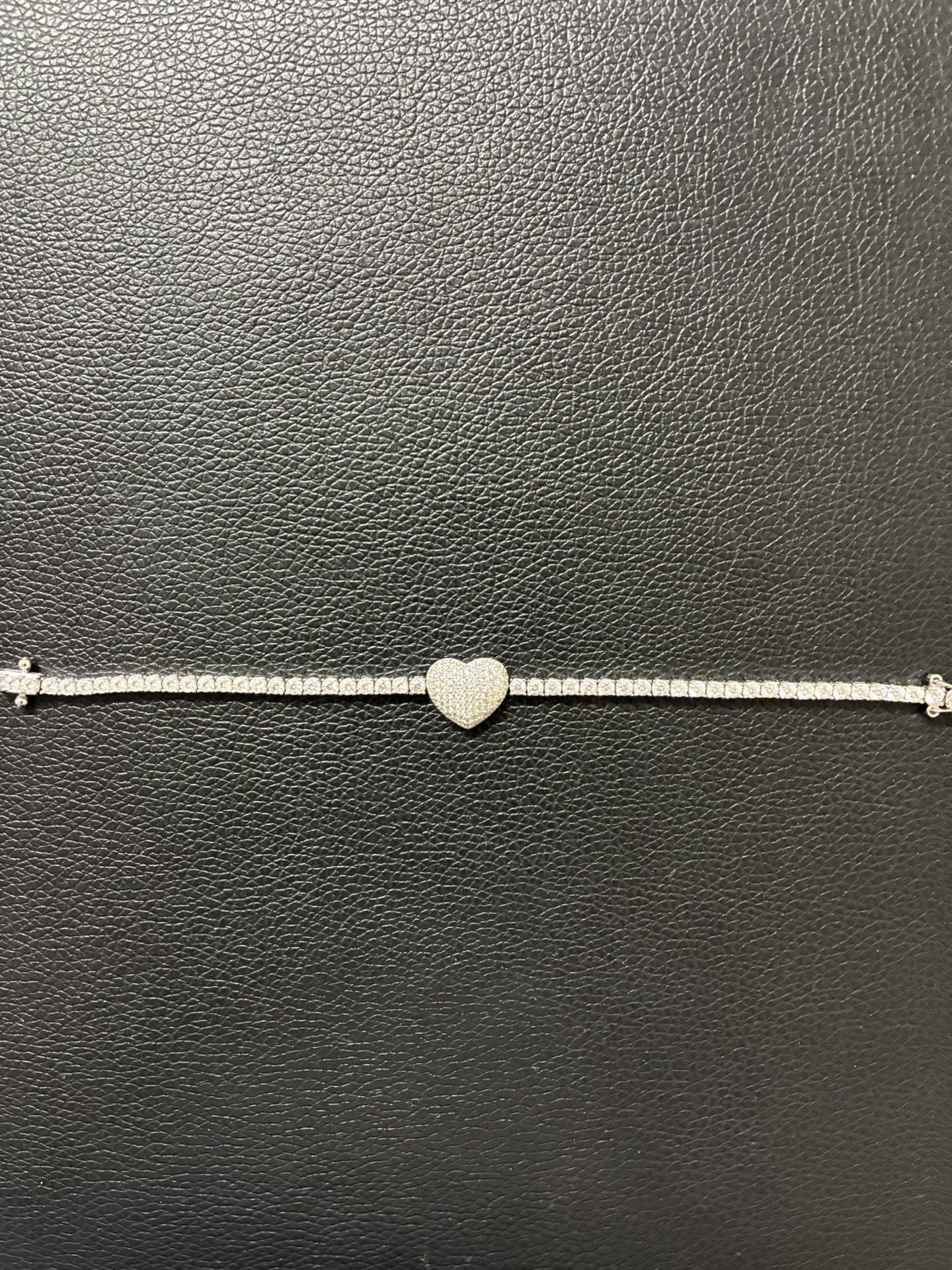 925 sterling silver Tennis heart Bracelet