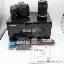 Canon EOS R7 Mirrorless Camera with RF-S18-150mm f/3.5-6.3 IS STM Lens Black mint 