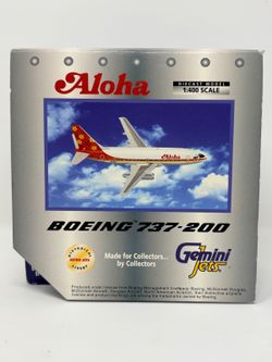 Gemini Jets Aloha Airlines Boeing 737-200 N73715 1:400 Diecast Model Retro Jets