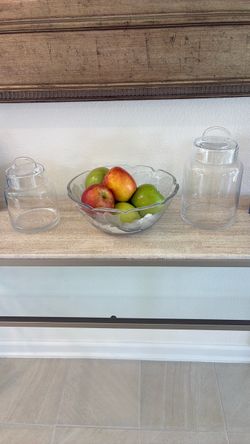 2 Glass Candy Jars