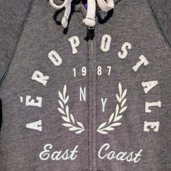 Hoodie Aeropostle Woman's Gray Hoodie Long Sleeve Zip Up Size Small