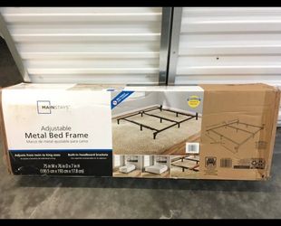 NEW Walmart Mainstays Adjustable Metal Bed Frame