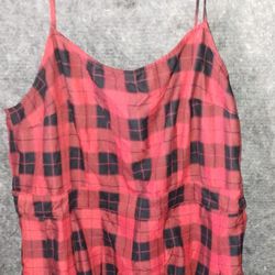 Red and Black Checkered Strap Dress 2XL By DIVIDED 