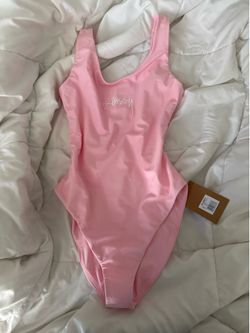 stussy pink one piece swimsuit
