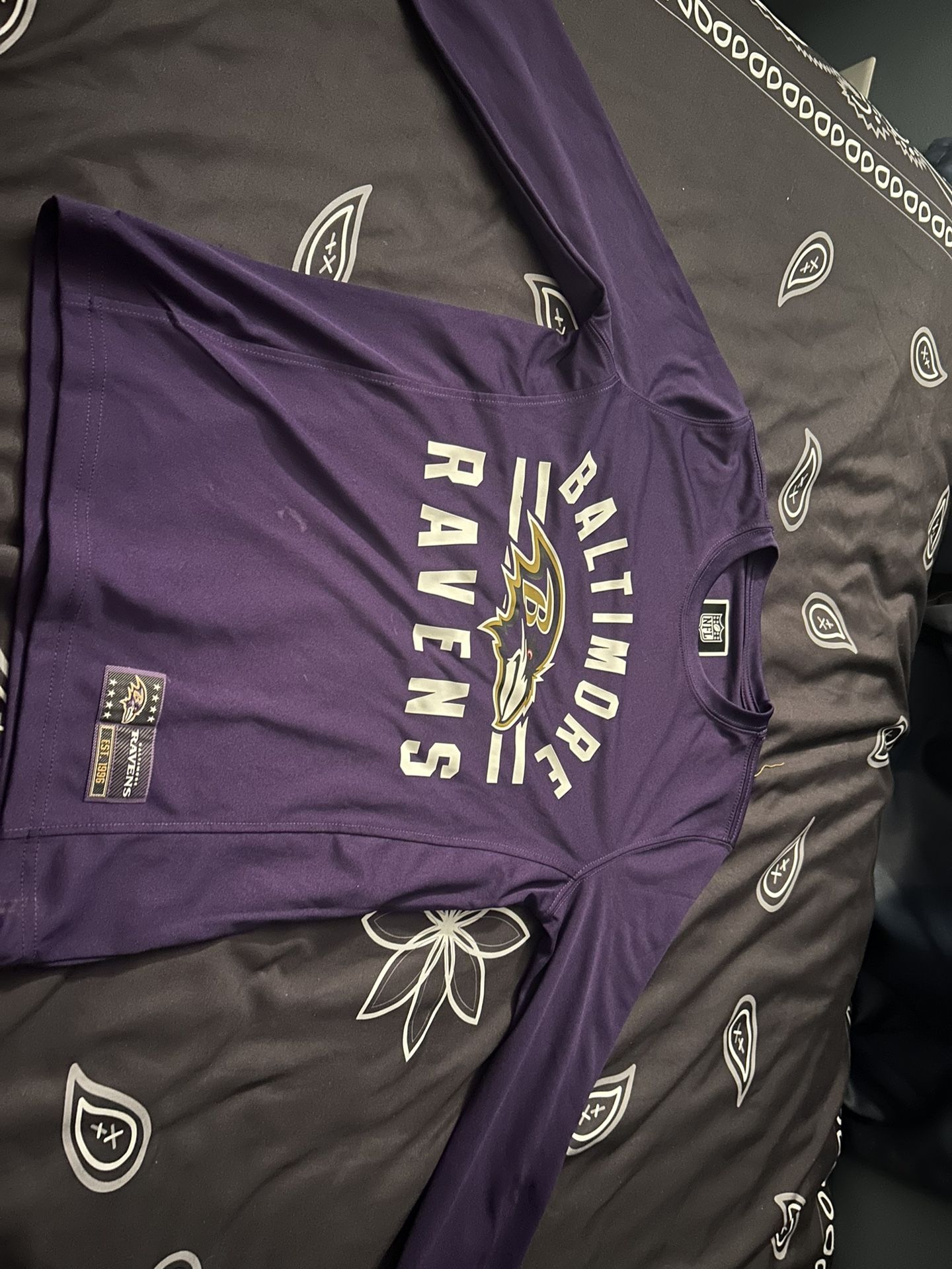 NFL RAVENS LONG SLEEVE M 10-12 Kids 