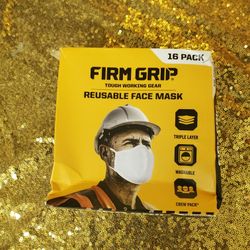 Firm Grip Face Masks Reusable Breathable Washable, One Size, 16 PACK