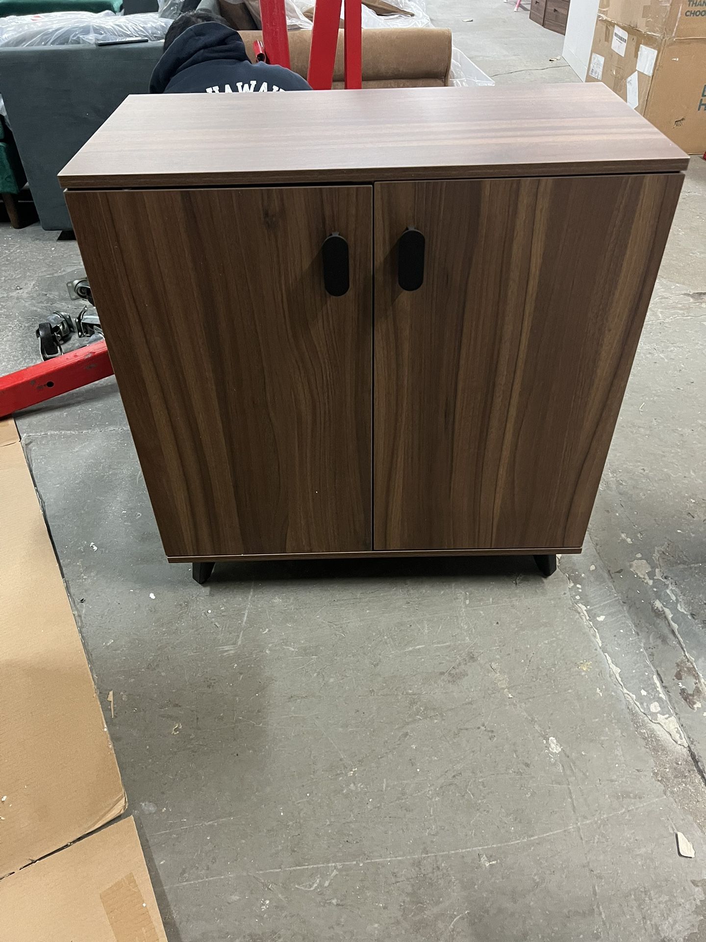 Storage Cabinet, Wooden with 2 Doors and Shelves, Kitchen Sideboard Cabinets, Freestanding Floor Cabinet, for Kitchen, Office, Utility, Hallway, Livin