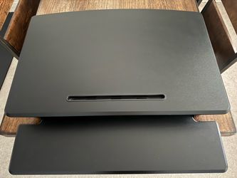 Black Standing Desk Converter with Keyboard Tray