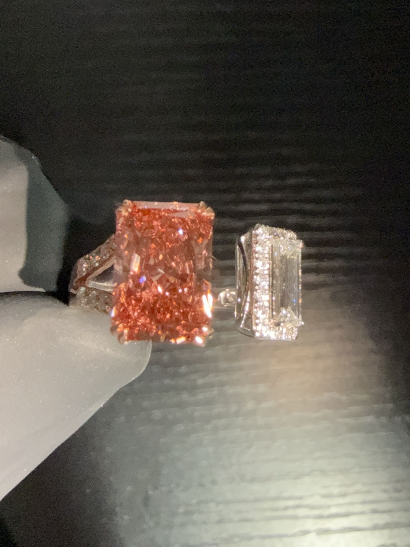 14K White Gold Two-Tone Fancy Vivid Pink Open Ring – 3.71 CTW