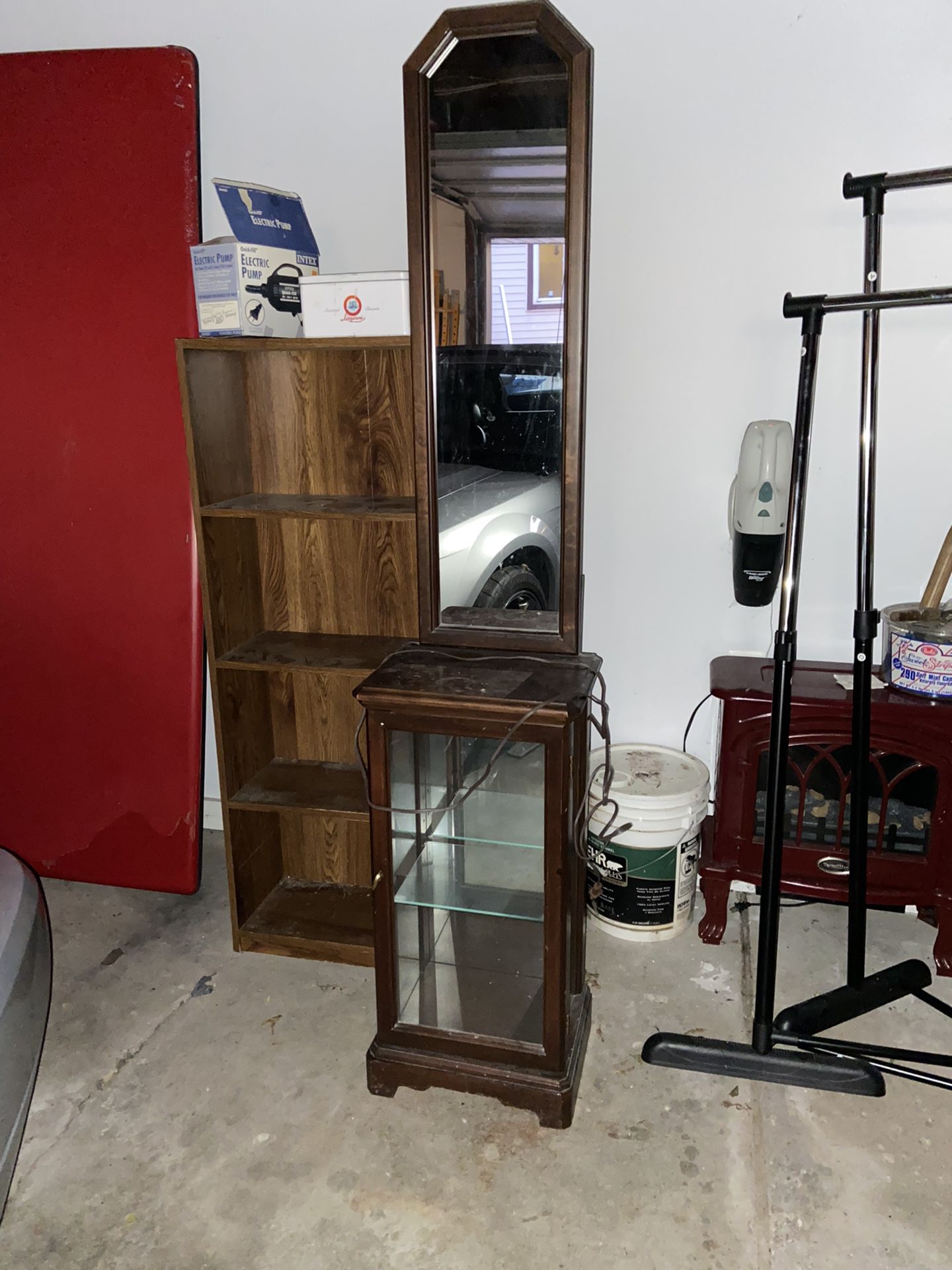Antique Curio Cabinet, Night Stand, Entry/hallway Mirror Table Cabinet 