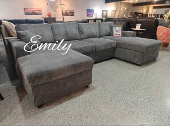 Beautiful U-shaped Corduroy Sectional Sofa Sets