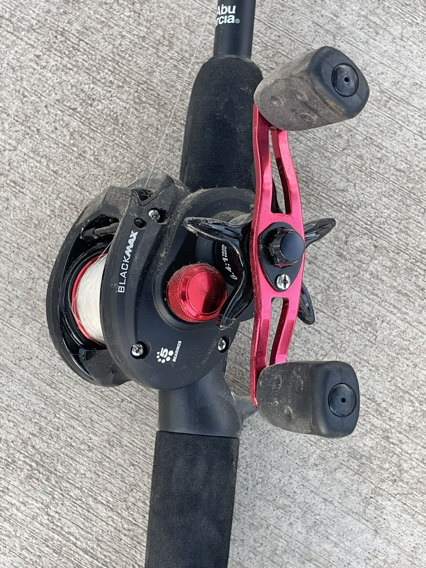 Fishing Pole Abu Garcia BMAX3 Rod And Reel Black Max Baitcast Used