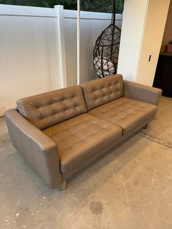IKEA MORABO Leather Sofa – Beige/Tan