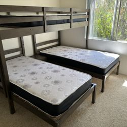 Triple Bunk Bed Frame With Mattresses 