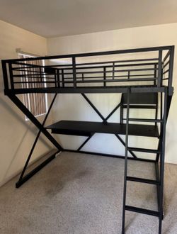 Loft Bed Metal Black - Full mattress