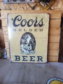 Coors Golden Beer Vintage Metal Sign 13"x16"