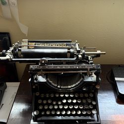 Antique Vintage Underwood No 5 Standard Typewriter Black Deco Display EUC