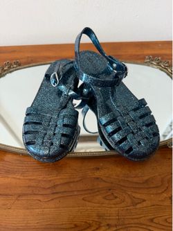 Kids Glitter Jelly Sandals - Navy Blue 💙