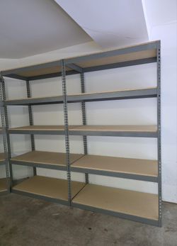 5 Tier Shelving 48 in W x 24 in D American Made Used Heavy Duty Steel Boltless Storage Racks Delivery Available