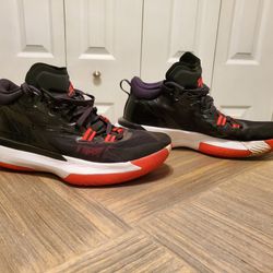 Jordan Zion 1 Men's Size 12 Black White Neon Crimson Shoes  / Sneakers