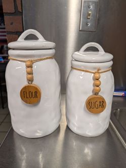 Ceramic flour sugar jars