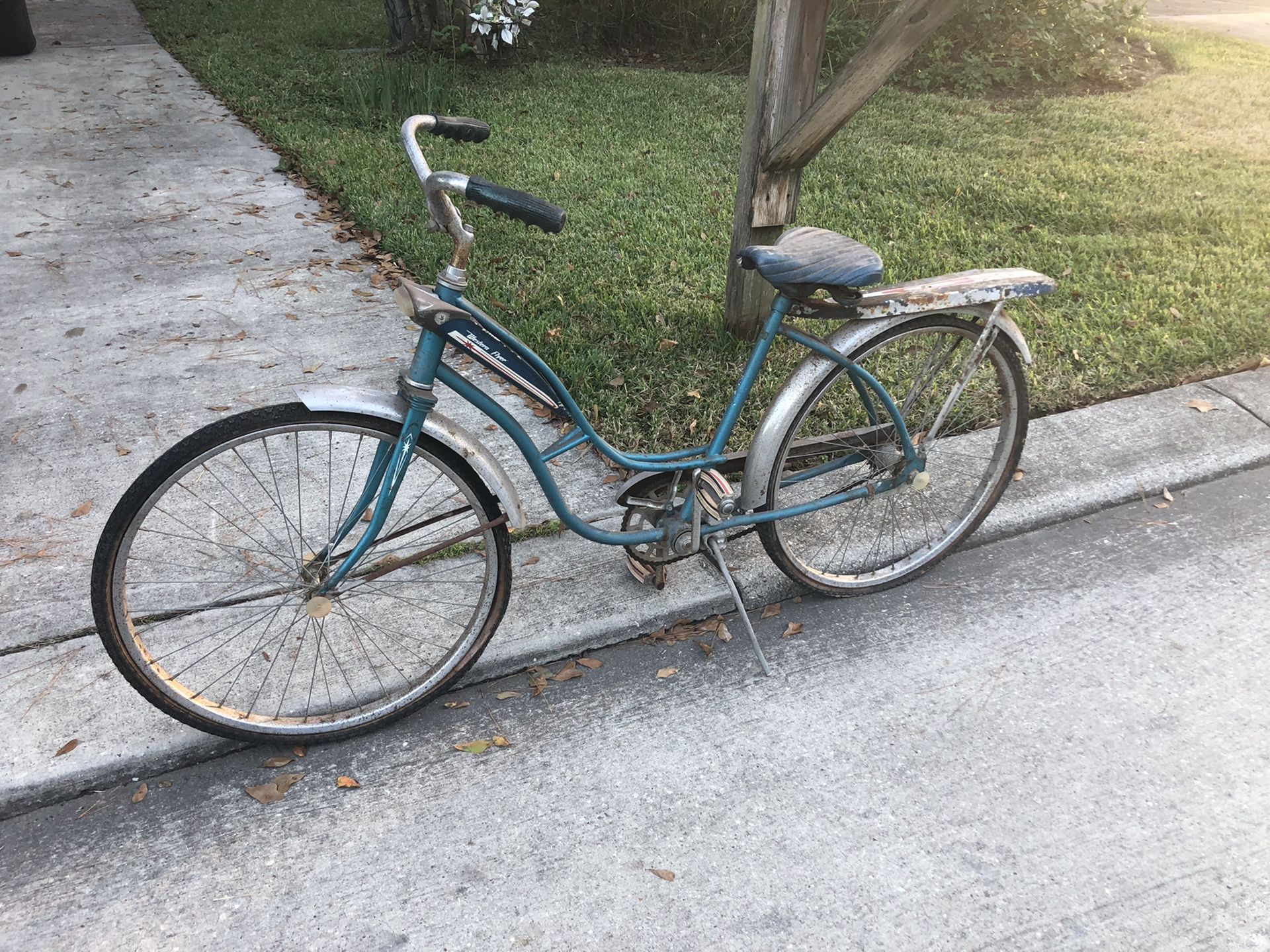 vintage unrestored‘59-‘61 western sonic - flyer bicycle