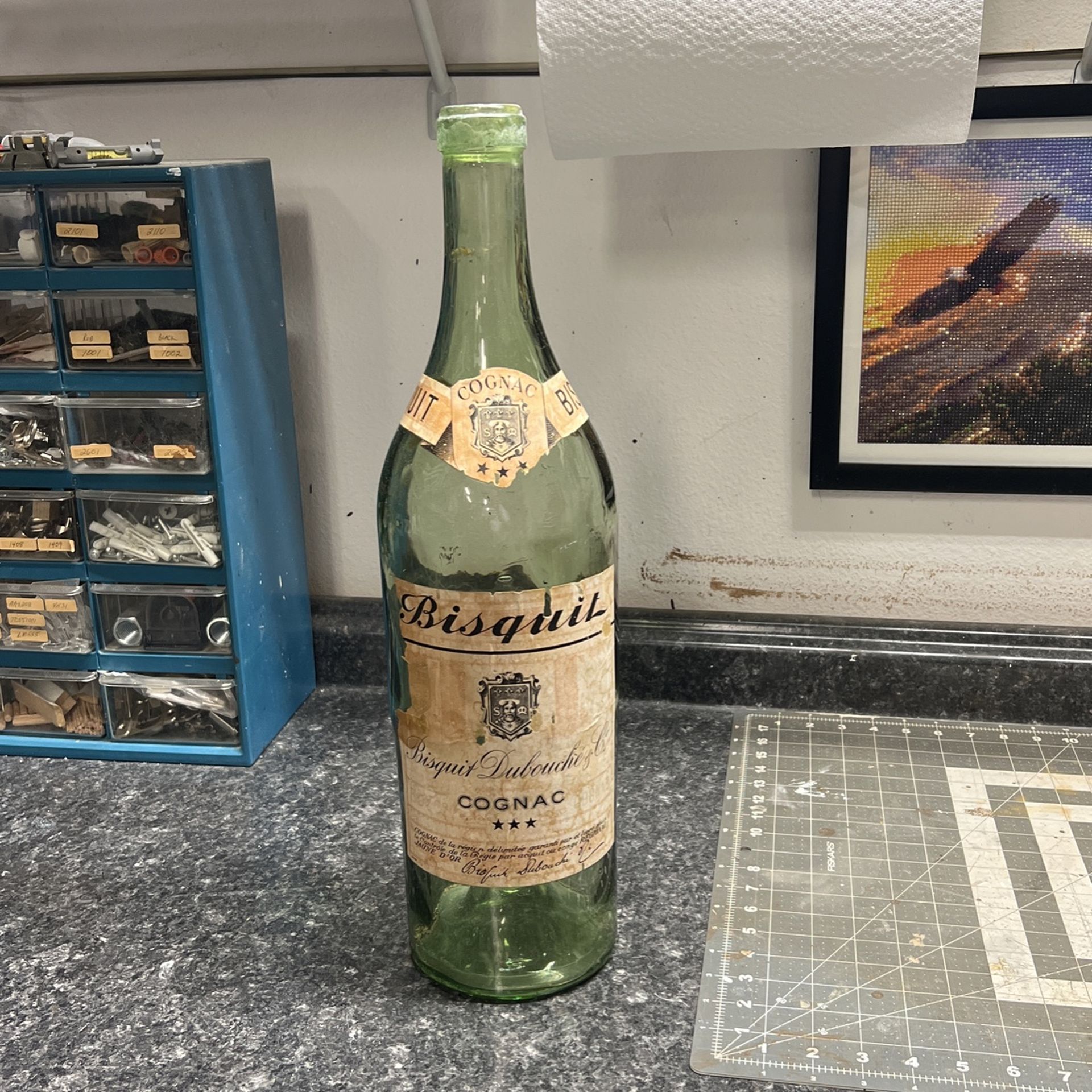 Large Vintage Cognac Bottle