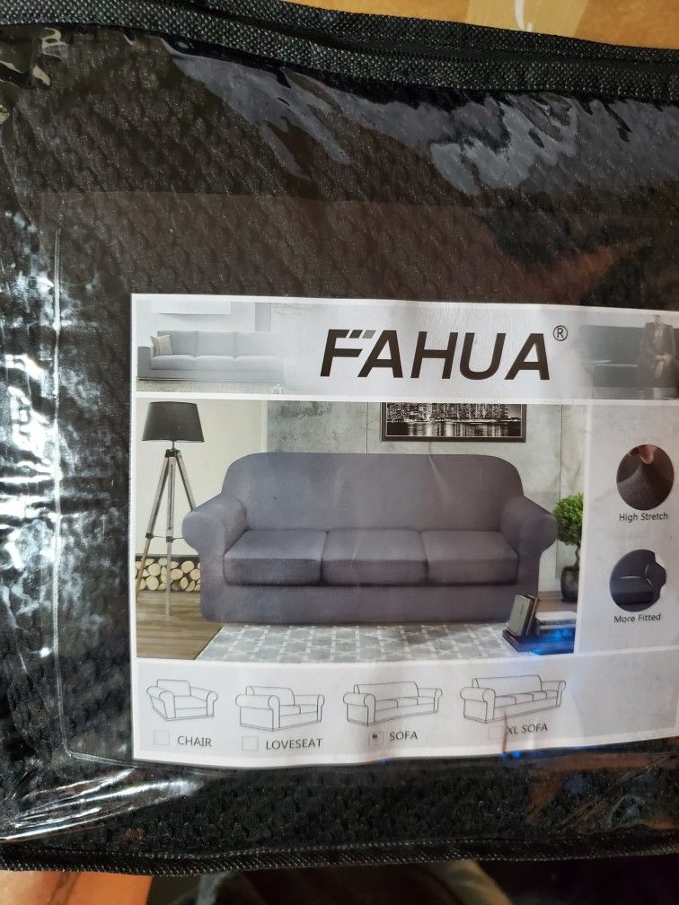 Sofa High Stretch 3 Seat Black