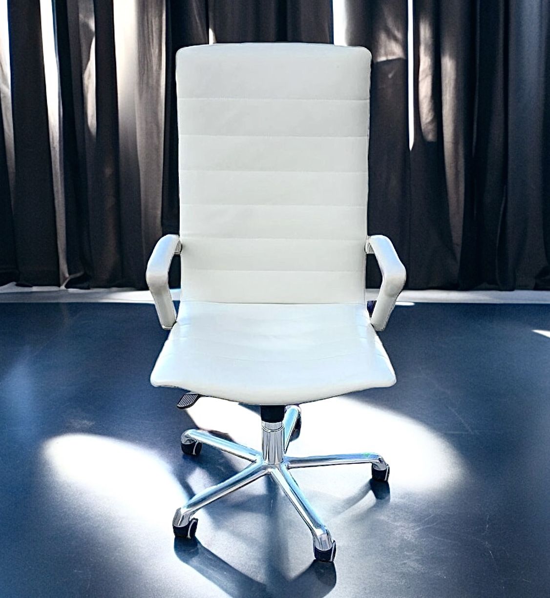 Cofemo Italian White Leather Postmodern Office Chair