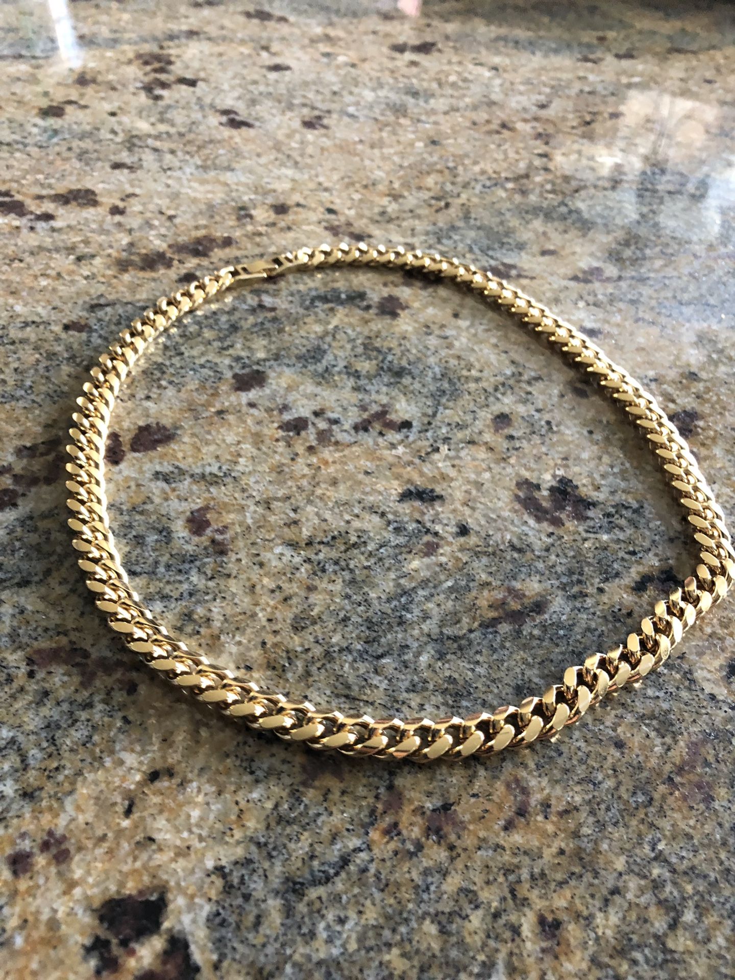 24K gold overlay chain. Just about 21inches like new condition worn once.!