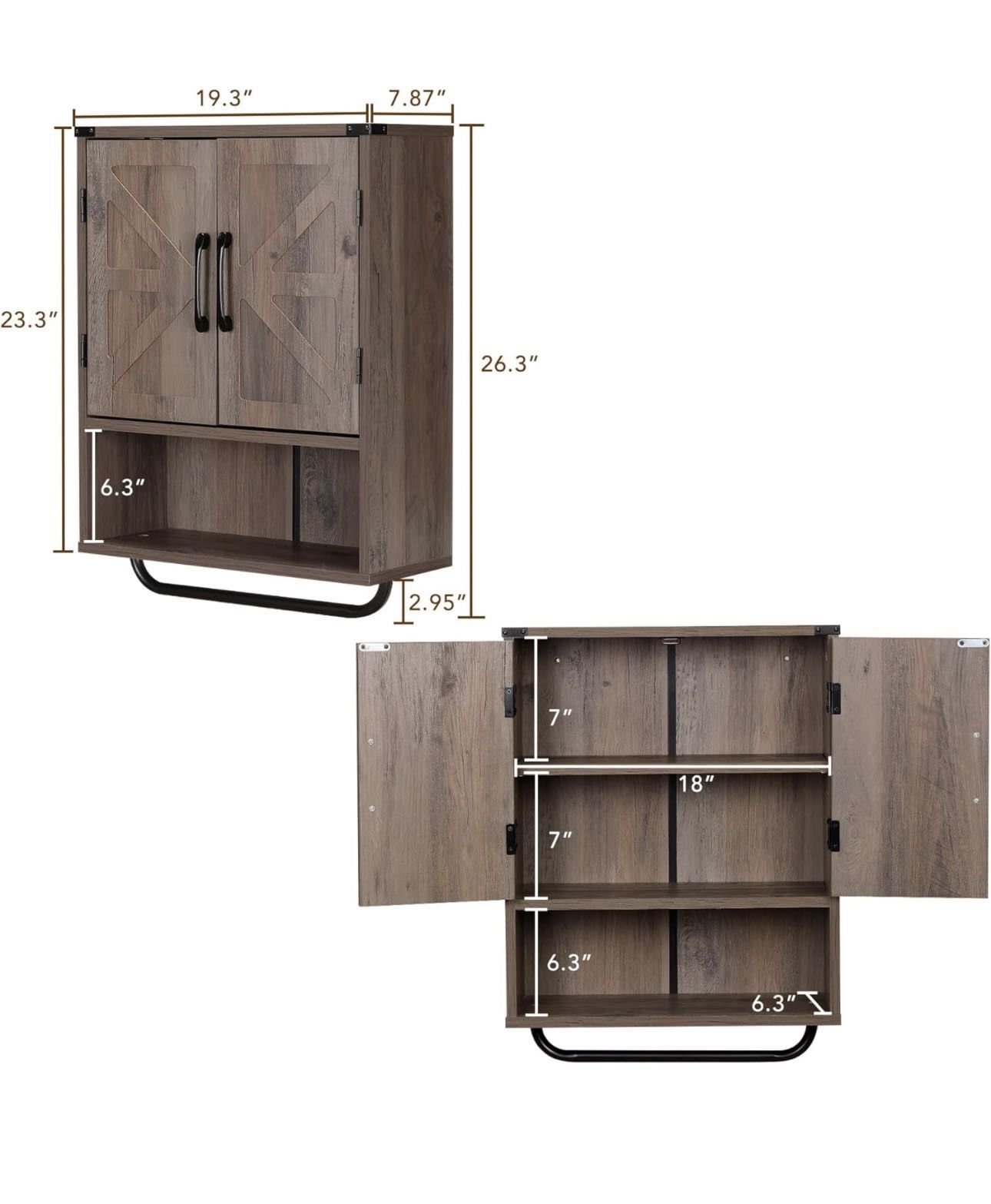 Wood Wall Mounted Storage Cabinet